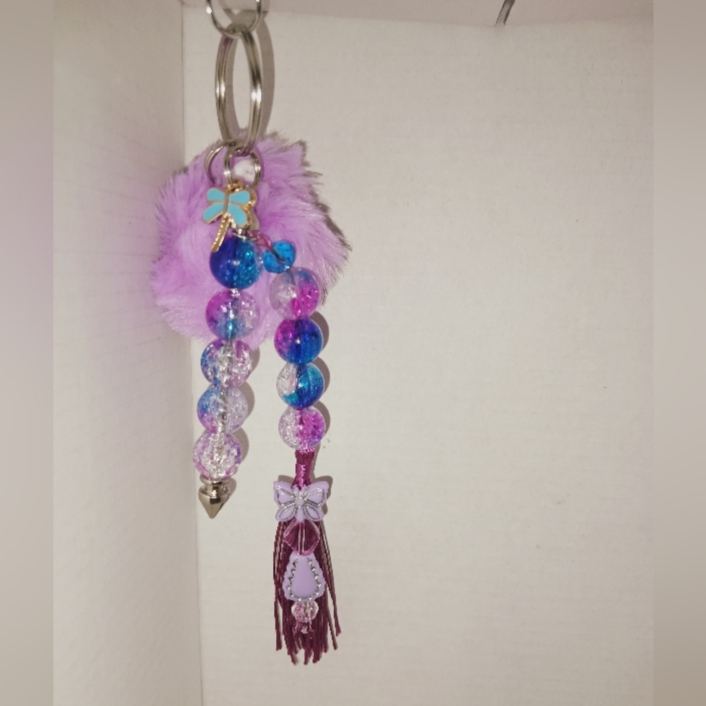 Purple Hand Crafted Keychain